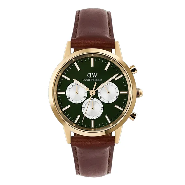 Đồng Hồ Nam Daniel Wellington Iconic Chronograph St Mawes Emerald Panda Màu Xanh - Nâu