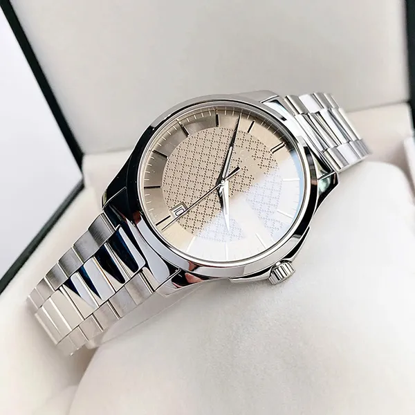 Đồng Hồ Nam Gucci G-Timeless Chocolate Watch 38mm Màu Bạc Nâu