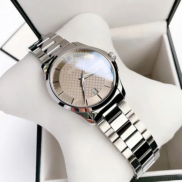 Đồng Hồ Nam Gucci G-Timeless Chocolate Watch 38mm Màu Bạc Nâu