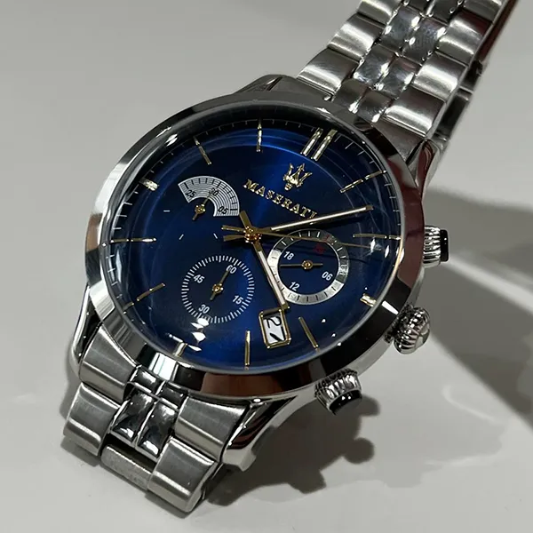 Đồng Hồ Nam Maserati Ricordo R8873633001 Watch - Blue Dial and Silver Steel Strap Màu Xanh Bạc