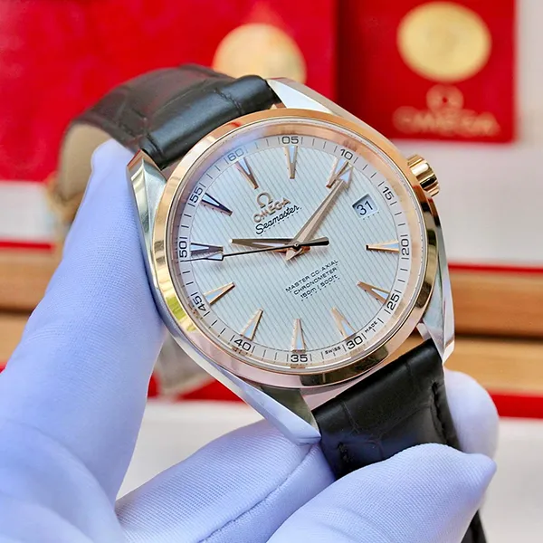Đồng Hồ Nam Omega 231.23.42.21.02.001 Seamaster Aqua Terra Màu Nâu - Vàng Hồng