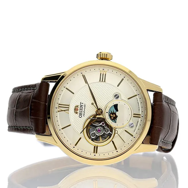 Đồng Hồ Nam Orient Sun And Moon Gen 4 2021 RA-AS0010S10B Watch Màu Nâu Trắng