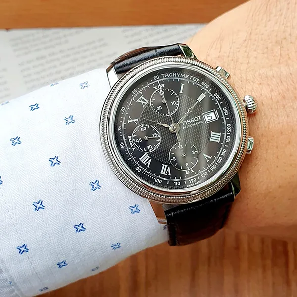 Đồng Hồ Nam Tissot Automatic T045.427.16.053.00 Bridgeport Chronograph Gent Màu Đen