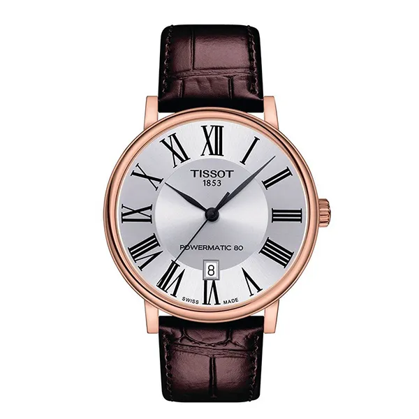 Đồng Hồ Nam Tissot Carson Premium Powermatic 80 Watch T122.407.36.033.00 Màu Nâu Bạc