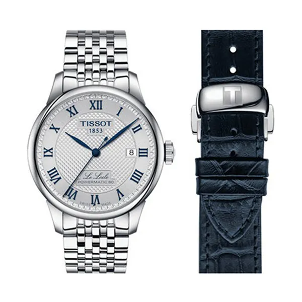 Đồng Hồ Nam Tissot Le Locle Powermatic 80 20th Anniversary T006.407.11.033.03 Màu Bạc (Tặng Kèm Dây Da)