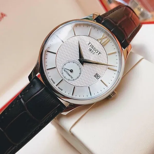 Đồng Hồ Nam Tissot Tradition Automatic Small Second T063.428.16.038.00 (T0634281603800) Màu Nâu Trắng