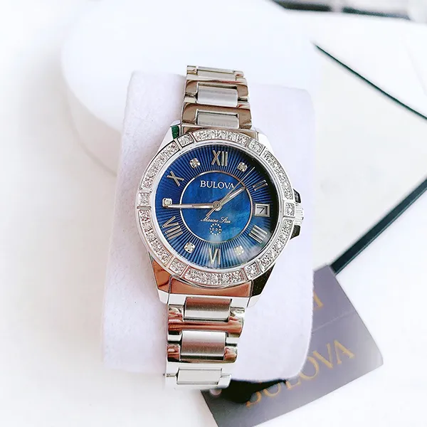 Đồng Hồ Nữ Bulova 96R215 Marine Star Màu Bạc Xanh