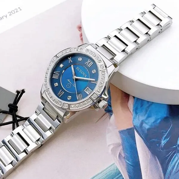 Đồng Hồ Nữ Bulova 96R215 Marine Star Màu Bạc Xanh
