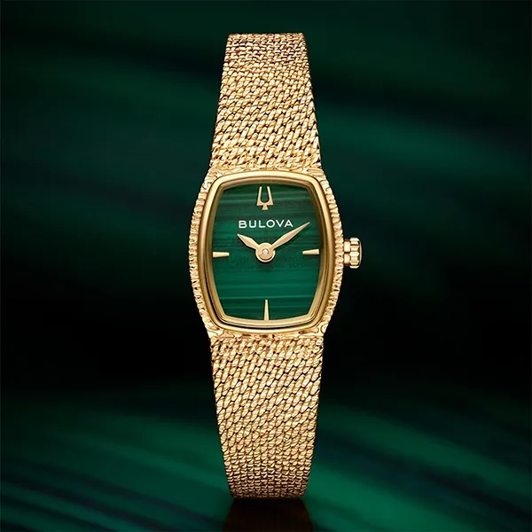 Đồng Hồ Nữ Bulova Classic Goddess of Time Malachite 97L184 17mm Màu Vàng