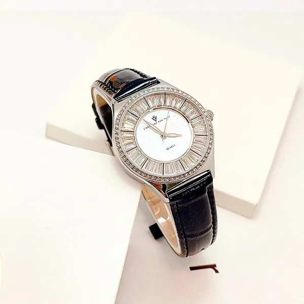 Đồng Hồ Nữ Christian Van Sant Quartz Luna CV3200 Màu Đen Trắng