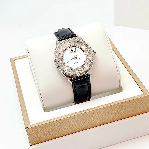 Đồng Hồ Nữ Christian Van Sant Quartz Luna CV3200 Màu Đen Trắng