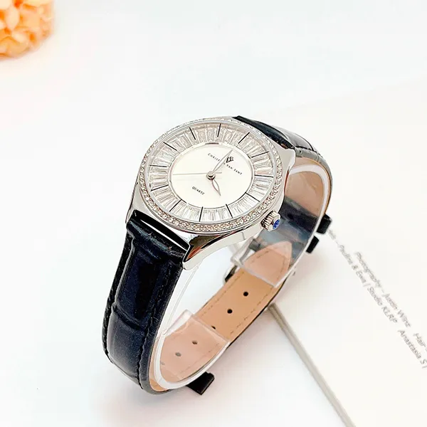 Đồng Hồ Nữ Christian Van Sant Quartz Luna CV3200 Màu Đen Trắng