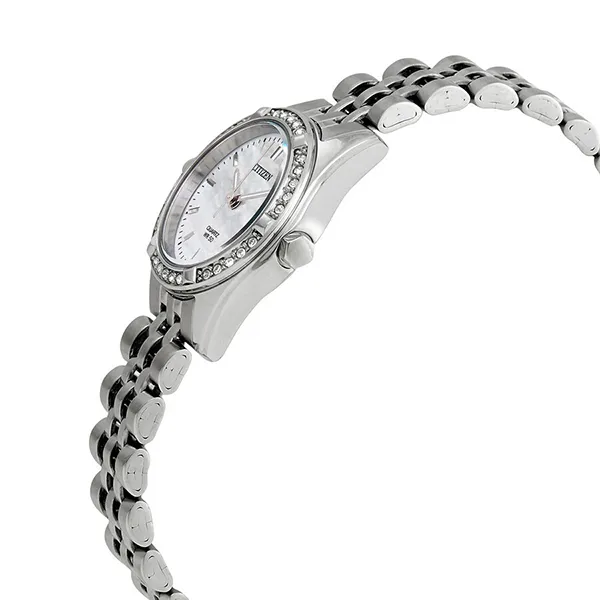 Đồng Hồ Nữ Citizen Crystal Mother Of Pearl Dial Watch EU6060-55D Màu Bạc