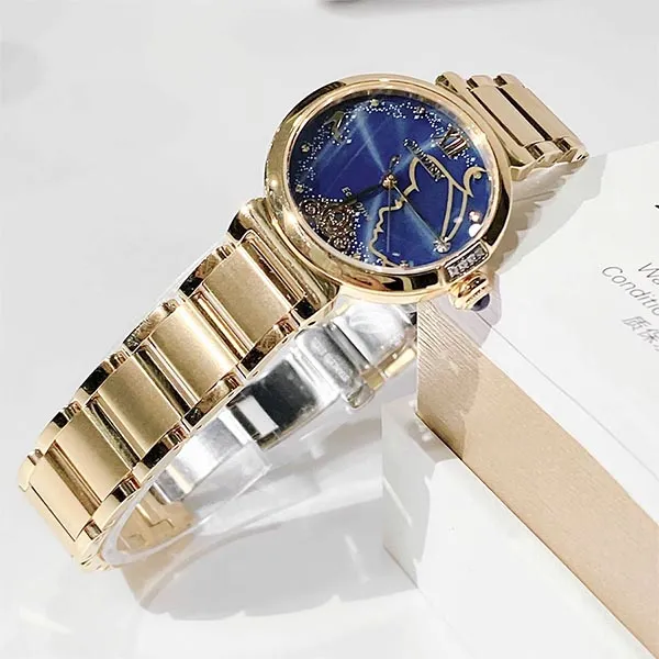 Đồng Hồ Nữ Citizen Eco Drive Cinderella Blue Sapphire Dial EM1068-69W Màu Vàng - Xanh