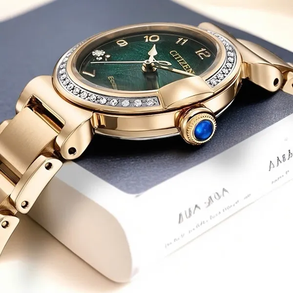 Đồng Hồ Nữ Citizen Quartz Eco-Drive L EM1123-62X Màu Xanh/ Vàng Hồng (Tặng Kèm Bộ Dây)