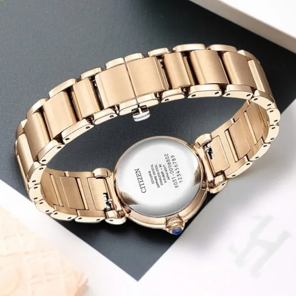 Đồng Hồ Nữ Citizen Quartz Eco-Drive L EM1123-62X Màu Xanh/ Vàng Hồng (Tặng Kèm Bộ Dây)