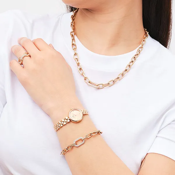 Đồng Hồ Nữ Daniel Wellington DW00100720 Elan Lumine 22 RG Unitone 22mm Màu Vàng Hồng