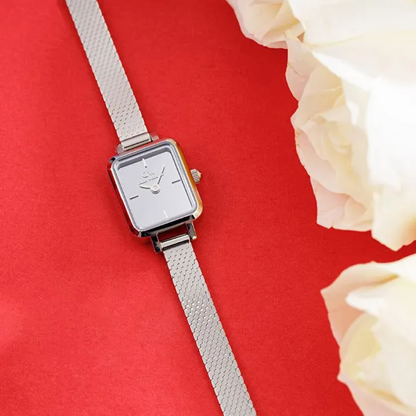 Đồng Hồ Nữ Daniel Wellington DW00100800 Quadro Mini Reflection Màu Bạc