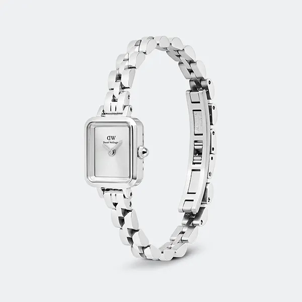 Đồng Hồ Nữ Daniel Wellington DW00100844 Quadro Mini Arch 3-Link 15.4x18.2mm Màu Bạc
