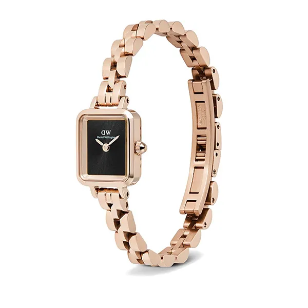 Đồng Hồ Nữ Daniel Wellington DW00100848 Quadro Mini Arch 3-link Màu Đen - Vàng Hồng