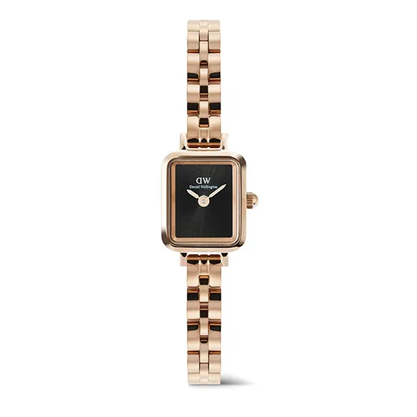 Đồng Hồ Nữ Daniel Wellington DW00100848 Quadro Mini Arch 3-link Màu Đen - Vàng Hồng