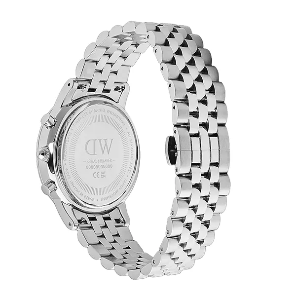 Đồng Hồ Nam Daniel Wellington Iconic Chronograph Arch 5 Link Off White Panda Màu Bạc