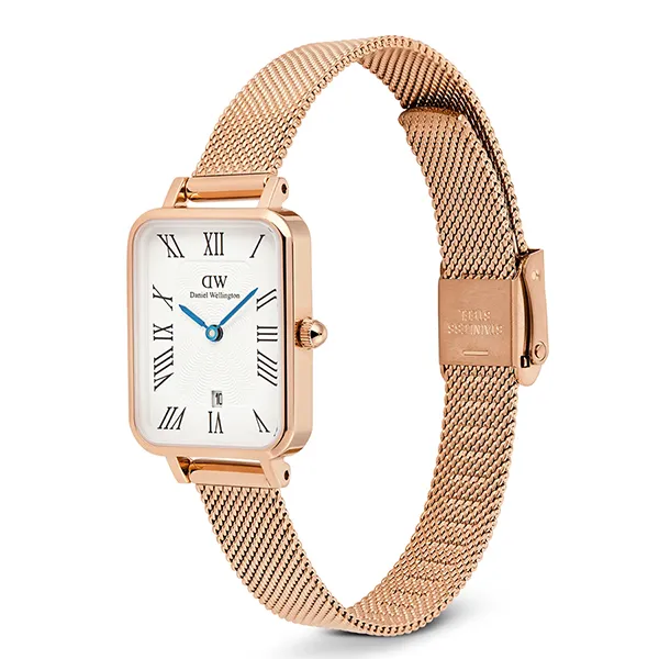 Đồng Hồ Nữ Daniel Wellington Quadro Melrose Roman Numerals Date DW00100860 Màu Vàng Hồng