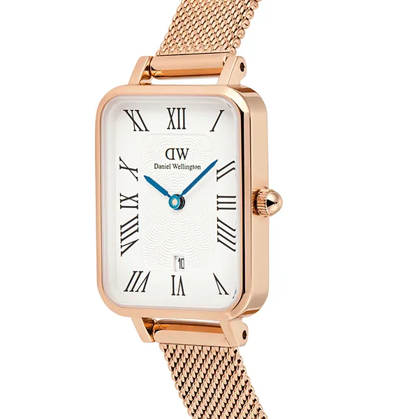 Đồng Hồ Nữ Daniel Wellington Quadro Melrose Roman Numerals Date DW00100860 Màu Vàng Hồng