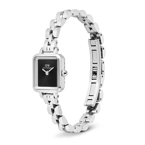 Đồng Hồ Nữ Daniel Wellington Quadro Mini Arch 3-link Onyx Sunray DW00100845 Màu Bạc/Đen