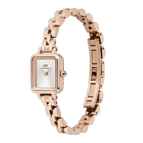 Đồng Hồ Nữ Daniel Wellington Quadro Mini Arch 3-Link White Sunray Màu Vàng Hồng