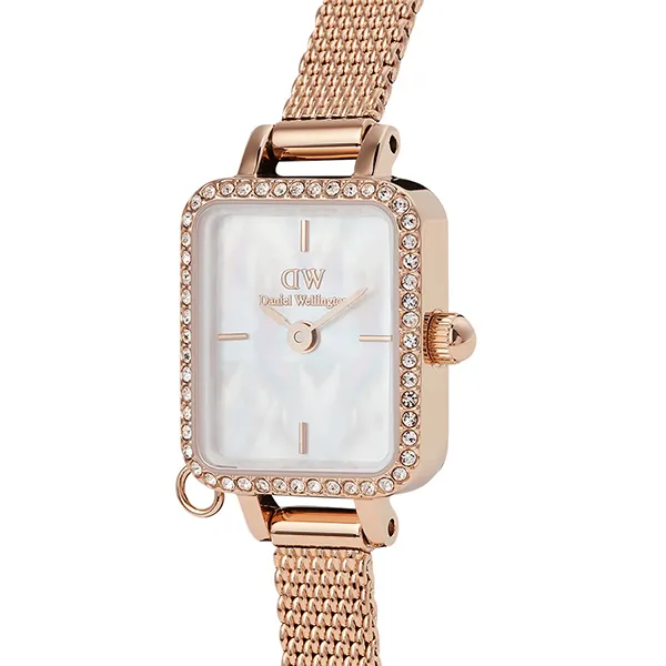 Đồng Hồ Nữ Daniel Wellington Quadro Mini Crystal Zodiac Melrose DW00100751 Màu Vàng Hồng