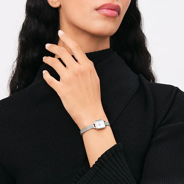 Đồng Hồ Nữ Daniel Wellington Quadro Mini Sterling DW00100726 Màu Bạc