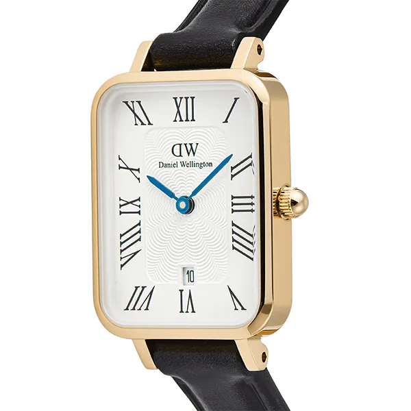 Đồng Hồ Nữ Daniel Wellington Quadro Roman Numerals Date Sheffield DW00100865 Màu Đen