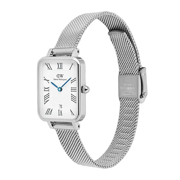 Đồng hồ Nữ Daniel Wellington Quadro Sterling Roman Numerals Date Màu Bạc