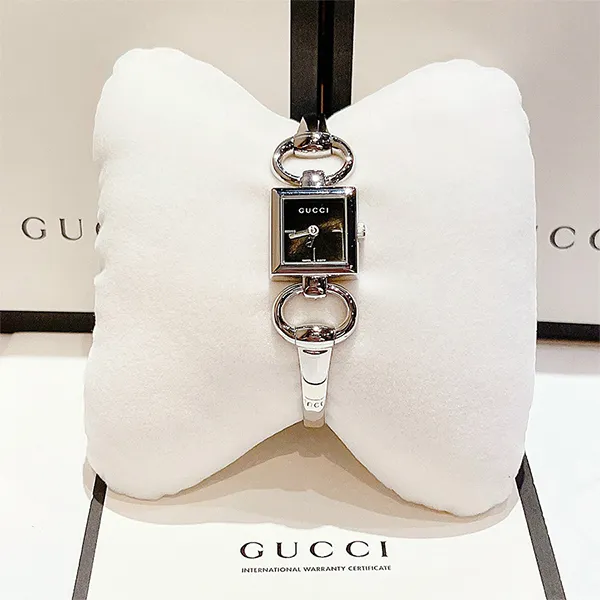 Đồng Hồ Nữ Gucci 120 Tornabuoni GG Black Dial Silver Tone YA120501 Màu Đen - Bạc