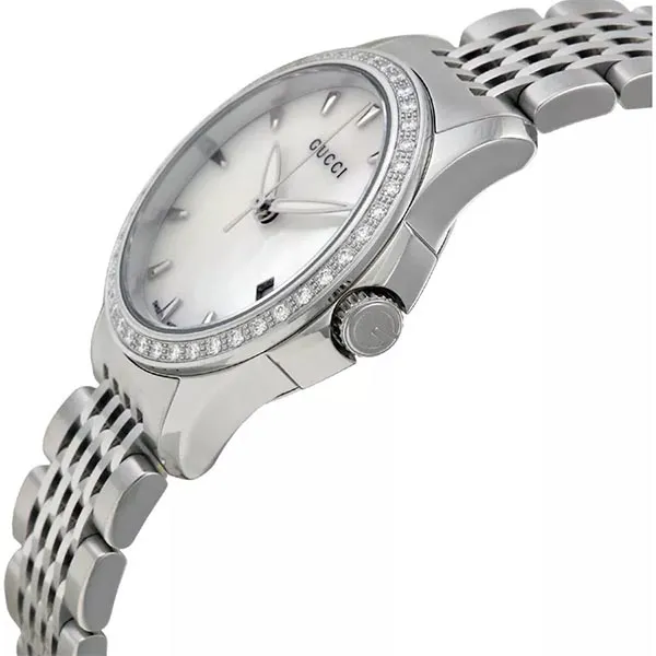 Đồng Hồ Nữ Gucci G Timeless Diamond Watch 27mm Màu Bạc