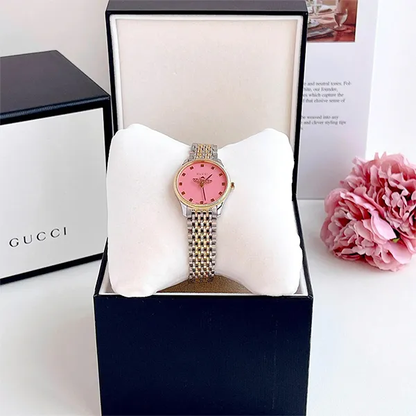 Đồng Hồ Nữ Gucci G-Timeless YA1265030 Màu Hồng Bạc