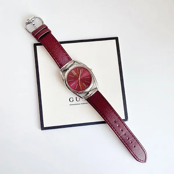Đồng Hồ Nữ Gucci Horsebit Black Leather Ladies Watch 34mm YA139402 Màu Đỏ Tím