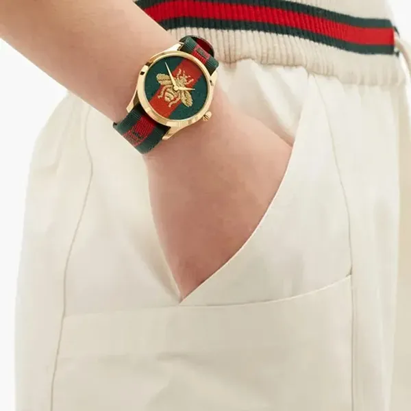 Đồng Hồ Nữ Gucci Le Marché Des Merveilles Watch YA126487 Màu Xanh Lá/Đỏ
