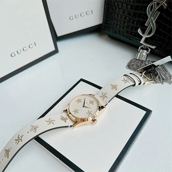 Đồng Hồ Nữ Gucci Quartz Gold Tone YA1264096 Màu Vàng Be