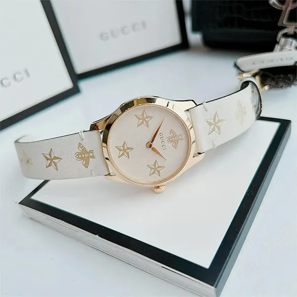Đồng Hồ Nữ Gucci Quartz Gold Tone YA1264096 Màu Vàng Be