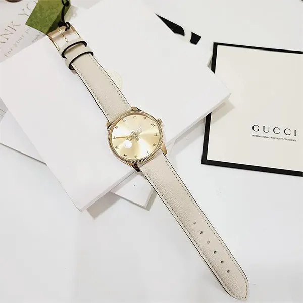 Đồng Hồ Gucci Quartz Gold YA1264180 Màu Trắng - Vàng