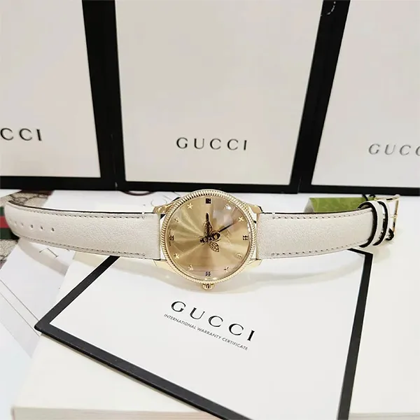 Đồng Hồ Gucci Quartz Gold YA1264180 Màu Trắng - Vàng