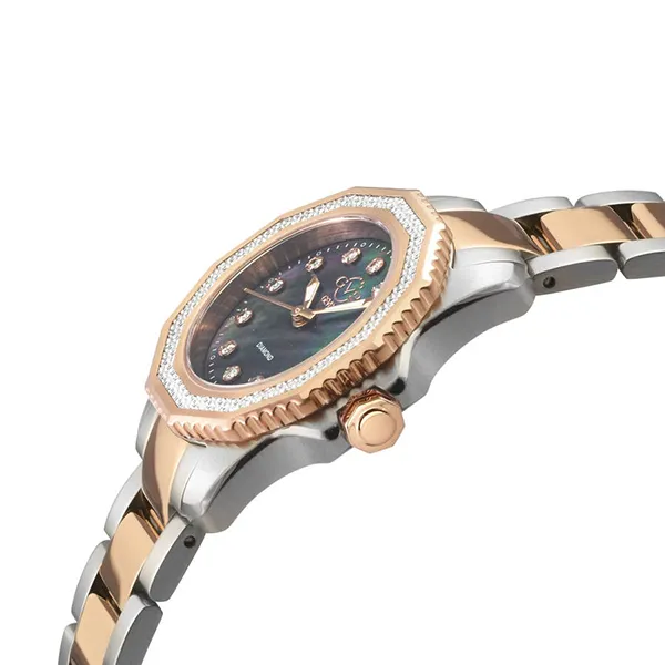 Đồng Hồ Nữ GV2 By Gevril Cortina Diamond Mother Of Pearl Dial Ladies Watch 13504B Màu Bạc - Vàng Hồng