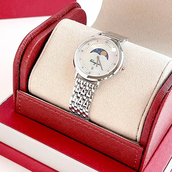 Đồng Hồ Nữ Salvatore Ferragamo Logomania Moon Watch 36mm SFUH00321 Màu Bạc