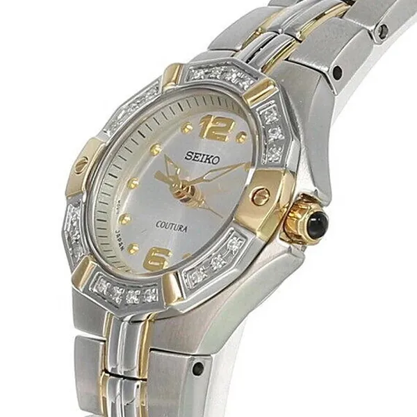 Đồng Hồ Nữ Seiko Coutura Silver Dial 2-Tone S-Steel Women's Watch SXGN26 Màu Bạc