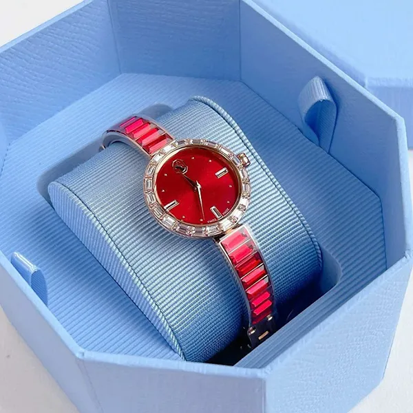 Đồng Hồ Nữ Swarovski Matrix Bangle Watch 5690811 Red/Rose Màu Đỏ
