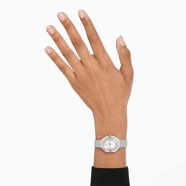 Đồng Hồ Nữ Swarovski Matrix Octagon Watch Metal Bracelet, Silver Tone, Stainless Steel 5732498 Màu Bạc