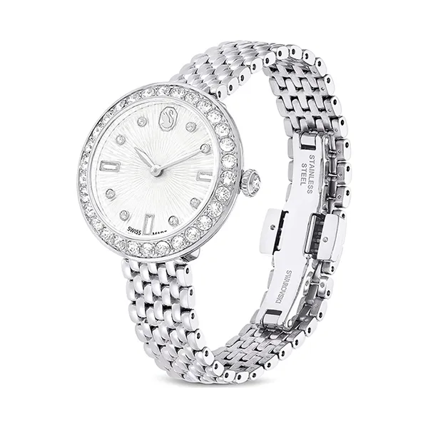 Đồng Hồ Nữ Swarovski Matrix Tennis 7-Link Watch Swiss Made Metal Bracelet Silver Tone Stainless Steel 5673022 Màu Bạc Trắng