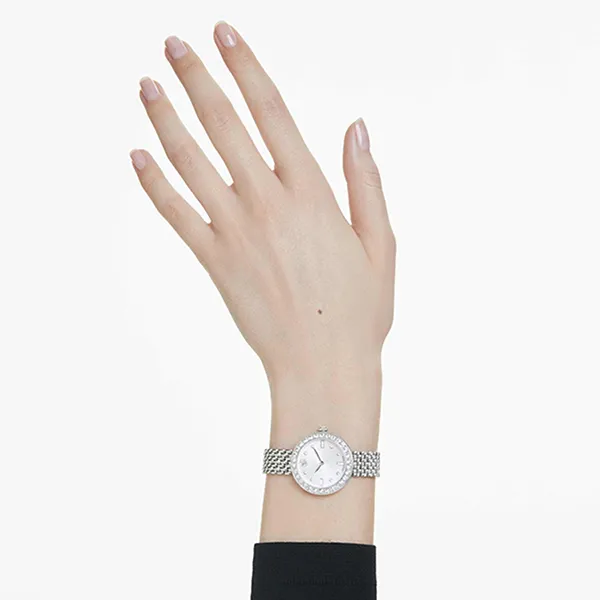 Đồng Hồ Nữ Swarovski Matrix Tennis 7-Link Watch Swiss Made Metal Bracelet Silver Tone Stainless Steel 5673022 Màu Bạc Trắng